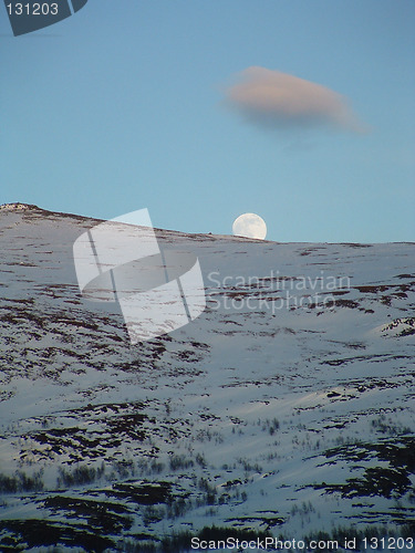 Image of Moon in the mountain