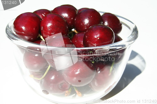 Image of A bowl with cherries