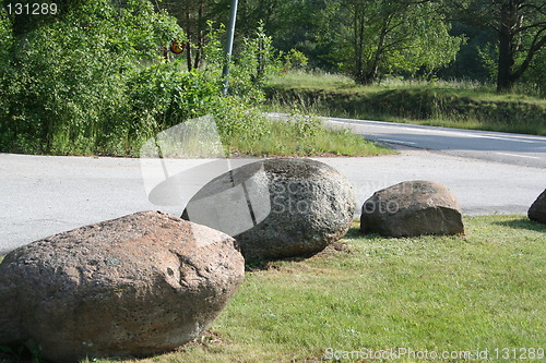 Image of Big stones beside the way