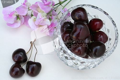 Image of Cherries and sweet peas