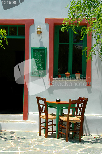 Image of greek island cafe