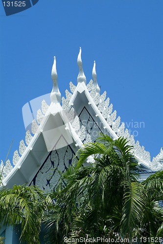 Image of White Buddhist temple in Thailand