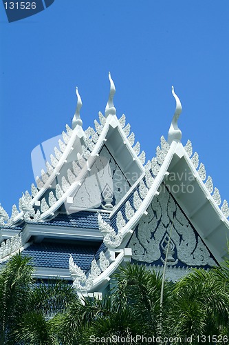 Image of White Buddhist temple in Thailand
