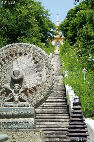 Image of Buddhist temple on hilltop