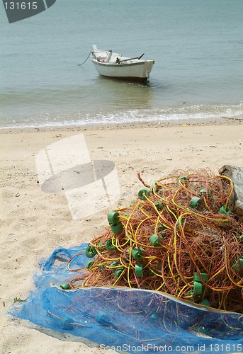Image of Fishing net on the beach