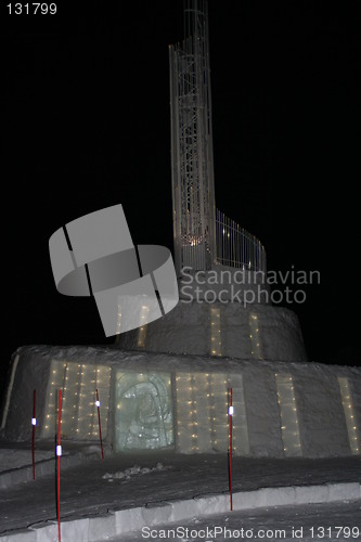 Image of Snow church, Nordlys katedralen, by night