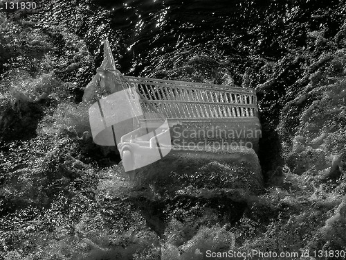 Image of trolley in the cold water