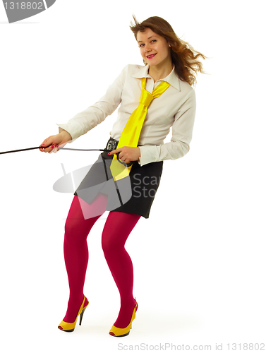 Image of happy girl in a bright dress