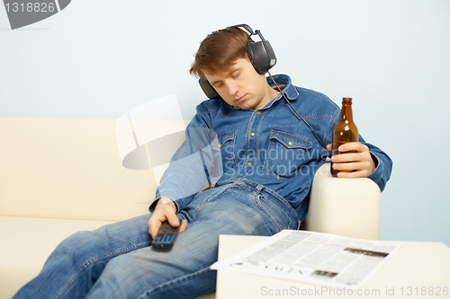 Image of People relaxing at home after work