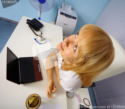 Image of Comic portrait of woman - office worker