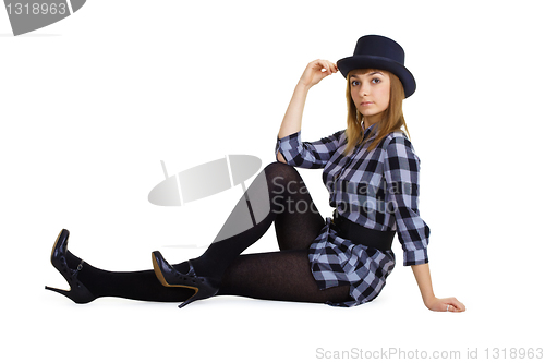 Image of attractive girl in the hat