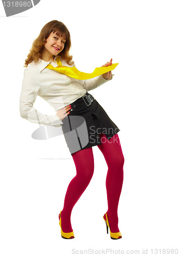 Image of Happy girl in a bright colored clothing