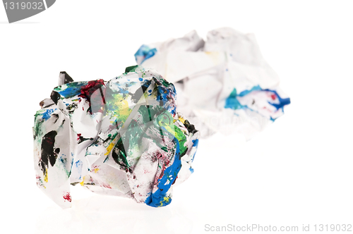 Image of Crumpled paper isolated over white 