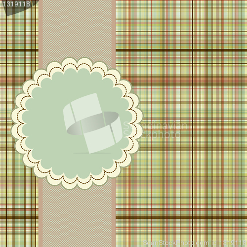 Image of Wallace tartan vintage card background. EPS 8