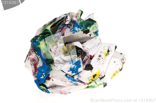 Image of Crumpled paper isolated over white 