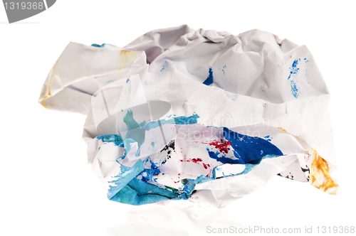 Image of Crumpled paper isolated over white 