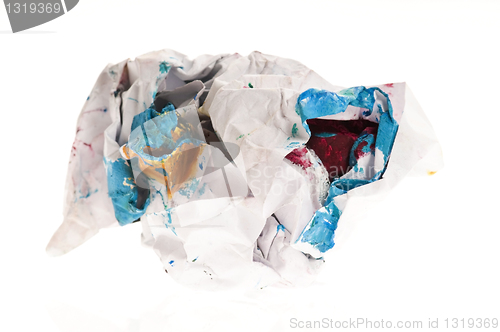 Image of Crumpled paper isolated over white 