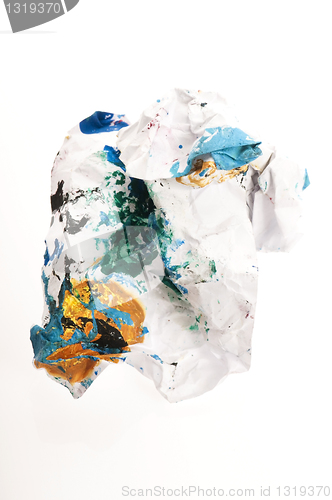 Image of Crumpled paper isolated over white 