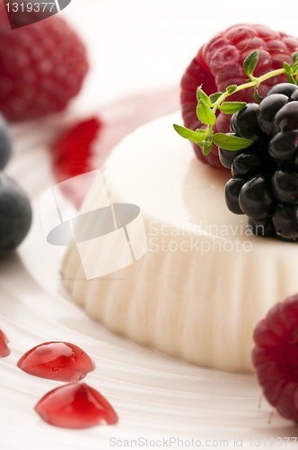 Image of Vanilla panna cotta with berry sauce