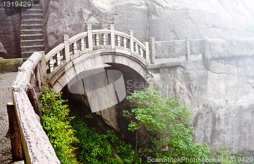 Image of Stone bridge in Huangshan mountains