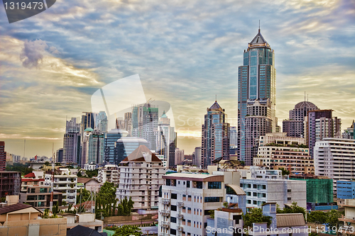 Image of Urban landscape with skyscrapers