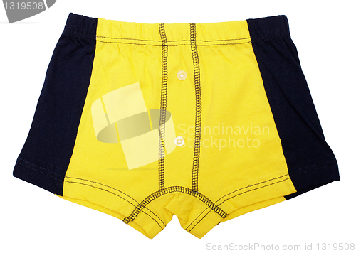 Image of Yellow pants for a child on white