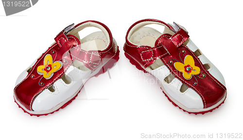Image of Children's cheap shoes on white