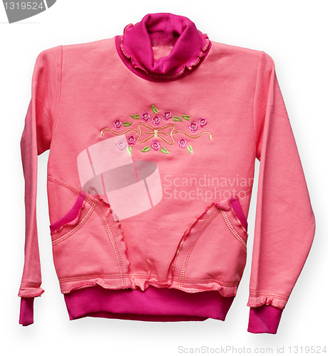 Image of Pink baby sweater with a pattern