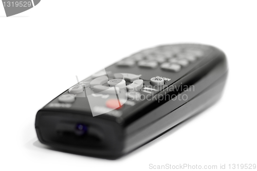 Image of Black remote control on white