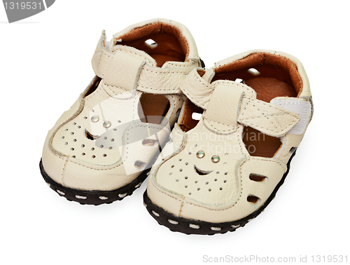 Image of White children's leather sandals