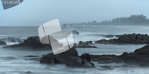 Image of Night landscape - tropical ocean coast