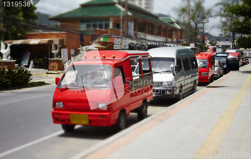 Image of Small buses taxis in Thailand