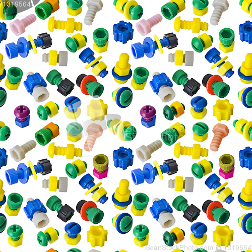 Image of Seamless texture - toy nuts and bolts