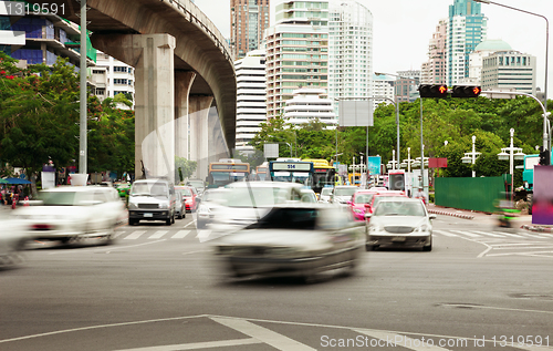 Image of Slow-moving traffic on street