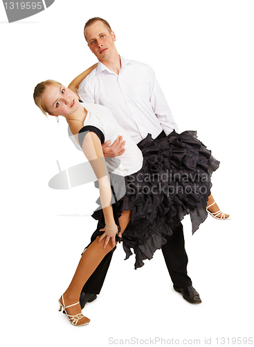 Image of Dancing couple isolated on white