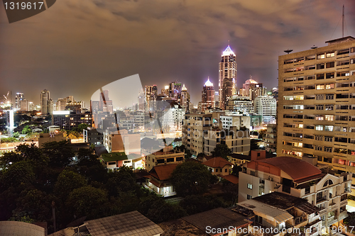 Image of landscape - night metropolis illuminated by lights