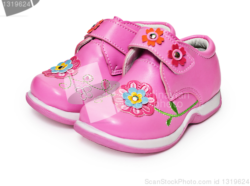 Image of Shoes for little girl decorated with flowers