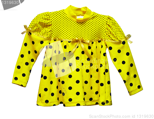 Image of Yellow blouse with polka dots for baby