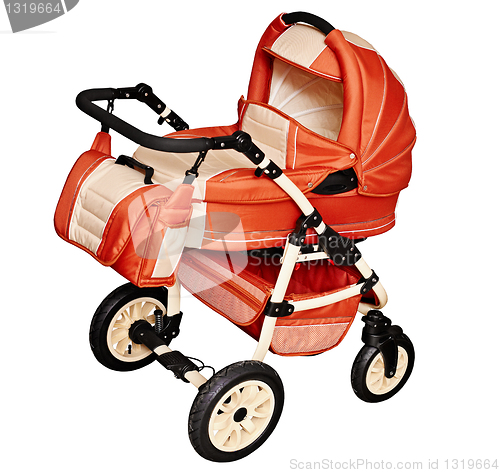Image of Pushchair for transporting children in winter