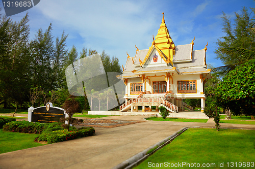 Image of Buddhist temple among the tropical vegetation - Thailand, Phuket