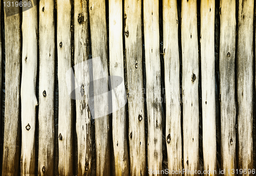 Image of Dilapidated old wooden fence - rural background