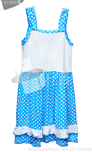 Image of Simple blue dress for girl on white background