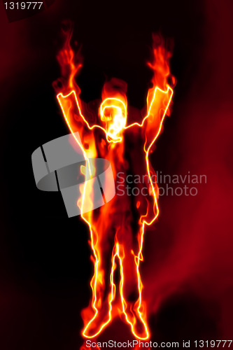 Image of business man on fire