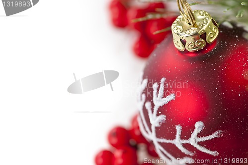 Image of Red Christmas ornament border