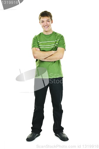 Image of Happy young man with arms crossed