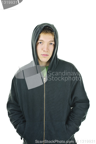 Image of Young man in hoodie