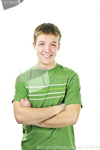 Image of Happy young man with crossed arms