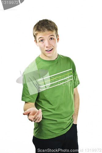 Image of Friendly young man talking