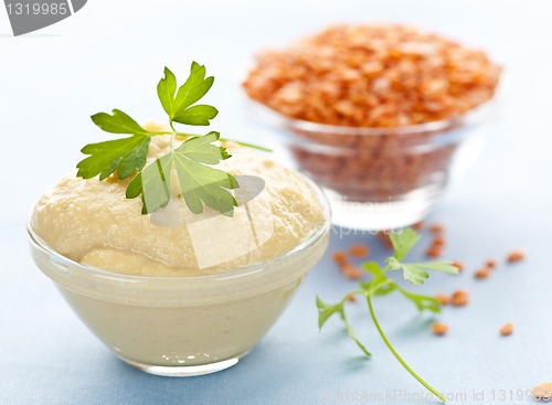 Image of Red lentils and lentil hummus