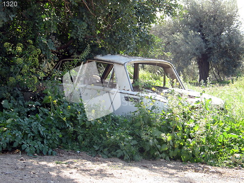 Image of Thrown away car. Katydata. Cyprus